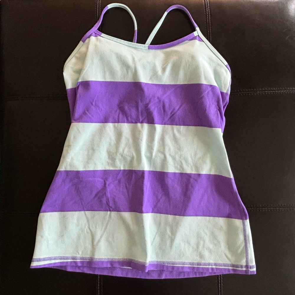Lululemon tank. Aqua and purple stripes.